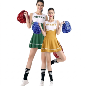 Girls Cheerleading <b>Skirt</b> Uniforms Sets Sleeveless Cheerleader Costumes 100% Polyester Printed Aerobics Basketball Soccer - Product Image 1