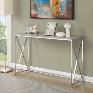Decorative Entryway Metal <b>Console</b> <b>Table</b> Featuring Transparent Glass <b>Top</b> Premium Accent Furniture For Modern Home Spaces - Product Image 4