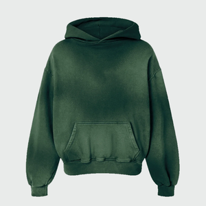 Sudadera con Capucha de Alta Calidad, 100% Algodón, Invierno, Color Liso, Efecto Desgastado por el Sol, Personalizable, Transpirable, Tela de Felpa Sólida, Talla 6XL - Product Image 1