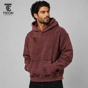 Sudadera con Capucha Distressed Vintage Urbana de Invierno para Hombre, Sudadera Premium de Moda Personalizada, Ropa Masculina - Product Image 5
