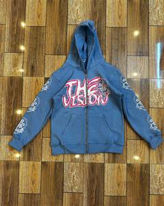 Sweat à capuche unisexe surdimensionné de haute qualité avec broderie 3D, streetwear personnalisé, en molleton 100 % coton épais, fabriqué par un producteur - Product Image 3