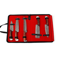 Ensemble de couteaux de chef en acier inoxydable durable, manche en bois, lames multifonctionnelles, extra-affûtées, ambidextres, compatibles lave-vaisselle, pour aliments