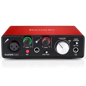 De gros scarlett studio équipement-Carte son USB, 192khz/24 bits, interface audio, focus scarlett solo, enregistrement de musique, diffusion en direct, pour équipement sonore, 1 pièce