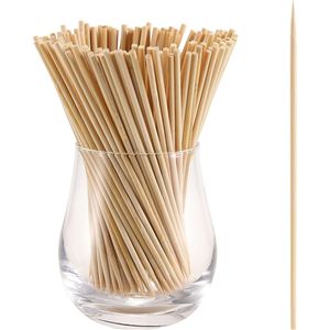 6-Inch Bamboo Skewers 200 PCS Food Sticks for Appetizers Fruit Kebabs Cocktail Picks Drinks Natural Toothpicks <b>BBQ</b> Accessories - Product Image 3