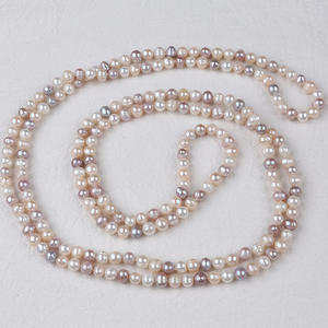 Collier de perles d'eau douce naturelles de 7-8 mm, perles simples et tendance pour femmes, 160 cm de long, vente en gros de Zhuji - Product Image 2