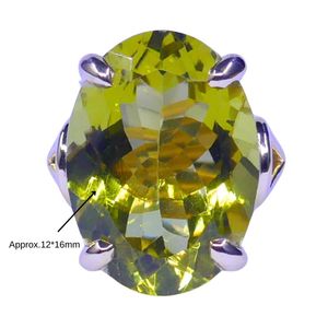 Anillo Clásico de Plata de Ley 925 Chapado en Oro con Topacio Limón para Mujer, Joyería para Bodas - Product Image 5