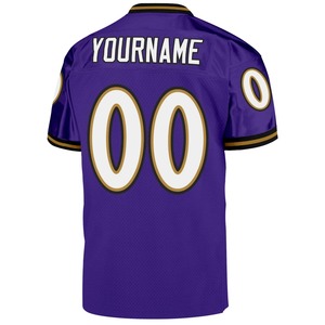 Maillot de football authentique personnalisé noir, or vieilli et blanc en maille – Vente en gros d'uniformes de football américain vintage et rétro - Product Image 6