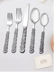 Ensemble de couverts en acier inoxydable avec poignée de style croisé pour la maison, la cuisine, le restaurant, la table à manger et l'usage quotidien - Product Image 1