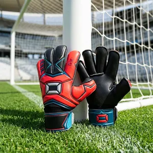 Gants de gardien de but en PU à haute adhérence, gants de football unisexes à doigts entiers avec paume antidérapante, sangle de poignet réglable, gants de sport - Product Image 6