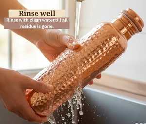 Ayurveda 100% Pure Hammered <b>Copper</b> Water <b>Bottle</b> Ayurvedic Detox <b>Drinking</b> <b>Bottle</b> , Eco Friendly Reusable <b>Copper</b> Drinkware - Product Image 1
