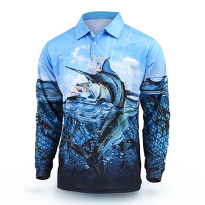 Polos de Manga Larga de Secado Rápido Personalizados de Alta Calidad para Adultos, 100% Poliéster, Transpirables, Ropa Deportiva de Pesca, Polos para Hombre - Product Image 1