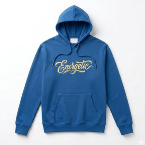Sudaderas con bordado personalizado para hombre, sudadera básica de algodón mezclado con bolsillo frontal, estilo urbano. - Product Image 1