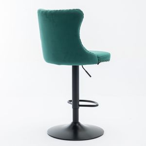 Modern Upholstered <b>Bar</b> <b>Stools</b> with Swivel Velvet Seat <b>Adjustable</b> 25 33 Inch Height 17.7 Inch Base Comfortable Backrest - Product Image 6