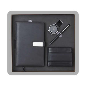 Liviya Business PU Leather A5 <b>Notebook</b> Gift <b>Set</b> Pen Watch Wallet-Personalized Embossed Promotional Novelty Gifts for Graduation - Product Image 1
