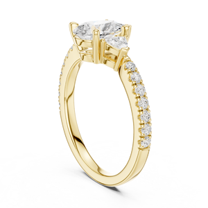 SATVIK RATNA Bague de fiançailles, de mariage et d'anniversaire de luxe en or 14K/18K avec diamant de laboratoire taille poire de 1,5 carat certifié IGI - Product Image 3