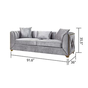 Velencia 2 pezzi Set da salotto in argento moderno - Product Image 6