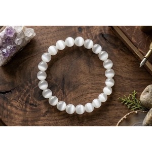 Natural Monalisa Cat's Eye <b>Beaded</b> <b>Bracelet</b> Handcrafted White Crystal Healing <b>Bracelet</b> Fine Wholesale Cat's Eye <b>Bracelets</b> - Product Image 1