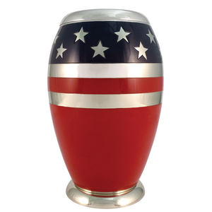 American Flag Star Metal Brass Cremation Urn Modern Funeral Tableware with Pot and <b>Ashes</b> Stylish <b>Keepsake</b> Cinerary - Product Image 1