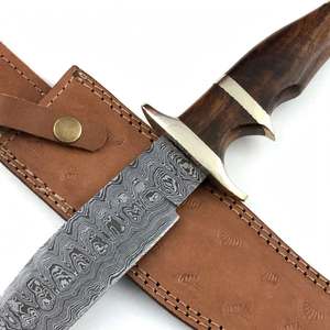 Handcrafted Damascus Steel Butcher <b>Slicing</b> Knife <b>Wood</b> Brass Handle Kitchen Tool - Product Image 5