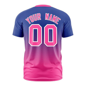 Custom Sublimated Sports Jersey Crew Neck Short Sleeve Gradient Color OEM Team Name Print Quick Dry 100% Polyester Unisex - Product Image 2