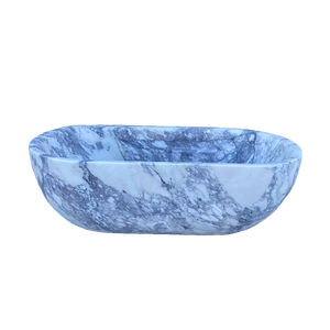 Baignoire autoportante de luxe en pierre naturelle de haute qualité, style occidental, en marbre blanc Badal, à prix avantageux - Product Image 5