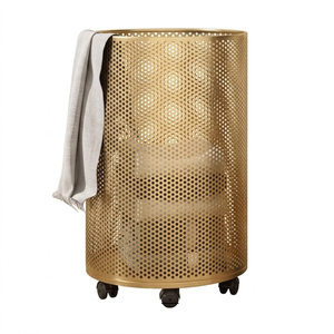 Premium Metal Wire Laundry <b>Basket</b> White Mesh Storage <b>Hamper</b> High Quality Iron Household Organizer <b>For</b> Hotels And Apartments - Product Image 6