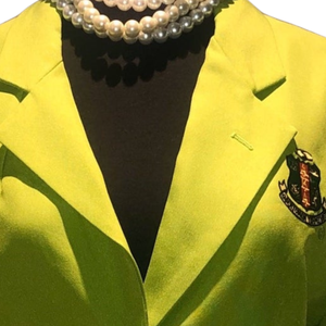   Blazer Verde Manzana para Mujer, Chaqueta Formal Elegante y Entallada, Estilo Moderno para Oficina, Ropa Casual de Negocios, Personalizable - Product Image 5