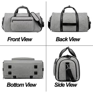 Sac de voyage en cuir unisexe de haute qualité, personnalisable, grande capacité, compartiment à chaussures, avec logo personnalisé et espace de rangement personnalisé - Product Image 5
