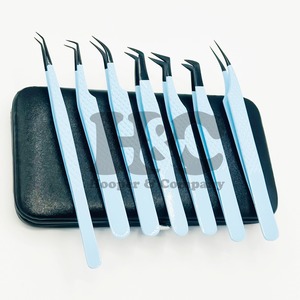 Pince à cils professionnelle en acier inoxydable à pointe diamantée pour extensions de cils, durable, faible MOQ, pince à cils en vison - Product Image 6