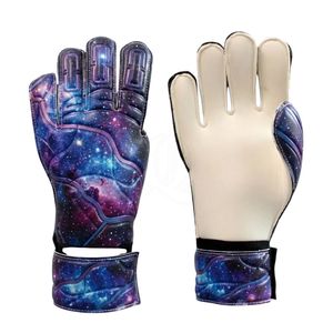 Gants de gardien de but rouge et bleu avec paume en latex premium, ajustement flexible, haute adhérence, équipement pour matchs et entraînements de football - Product Image 3