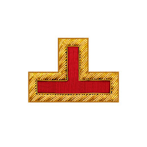 Custom Embroidered Rank Insignia Patch Masonic Regalia Badge Golden Red Shoulder Border T Shape OEM Classical Beads Safety <b>Pin</b> - Product Image 1