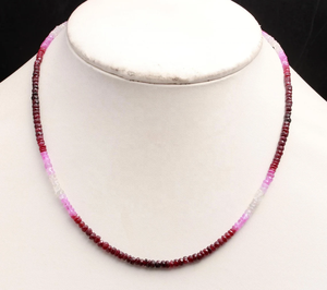 Wholesale Shaded <b>Ruby</b> Necklace with Natural Roundel Beads with Rondelle Shape <b>Ruby</b> Beads Necklace - Product Image 4