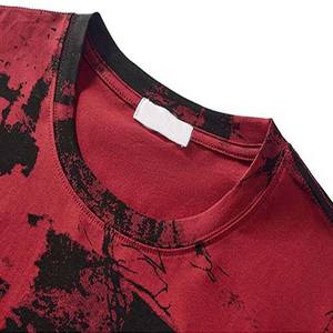 Camiseta de algodón para hombre en oferta, cuello redondo, manga corta, lisa, teñida, informal, transpirable. - Product Image 4