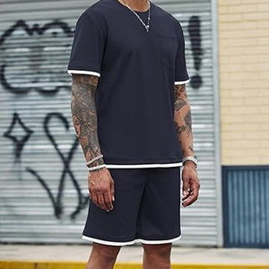 Custom Mens Streetwear <b>Set</b> Manufacturer Cotton T Shirt Cargo Shorts OEM Private Label Bulk - Product Image 5
