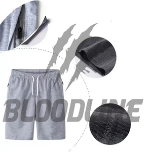 Shorts pour homme BLOODLINE gris foncé à motif camouflage, taille mi-haute élastique, style décontracté avec poches, matière PU respirante - Product Image 2