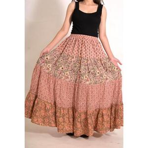 Handmade Cotton <b>Patchwork</b> Long <b>Skirt</b> Printed Boho Maxi <b>Skirt</b> Indian Hippie Festival Wear for Women - Product Image 1