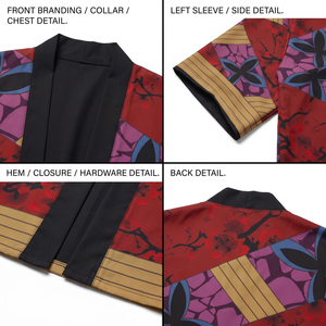Kimono Unisex de Manga Corta de Poliéster con Estampado Gráfico Completo y Frente Abierto al por Mayor - Product Image 4