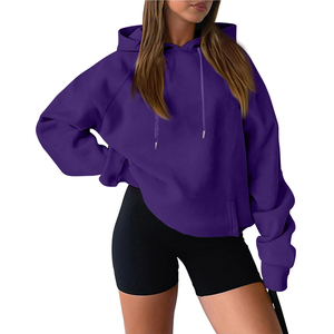 HAMIO SPORTS Sweat à capuche oversize en molleton uni pour femme 100 % coton écologique anti-boulochage décontracté été - Product Image 6
