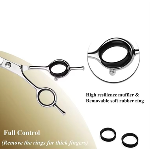 Tijeras para Adelgazar el Cabello de Color Plateado, Elegante Herramienta de Corte de Cabello para Barberos con Doble Reposamanos Ajustable y Hoja de Acero Inoxidable - Product Image 4