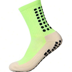 Non-Slip Athletic <b>Socks</b> Ankle Length Green with <b>Black</b> Dots for Basketball Adults Summer Sport Wear Knitted Spandex Polyester - Product Image 4