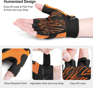 Gants de cyclisme demi-doigts pour hommes, en maille respirante, pour le sport, la remise en forme, l'entraînement en plein air, accessoires de gants de maintien en position debout - Product Image 6
