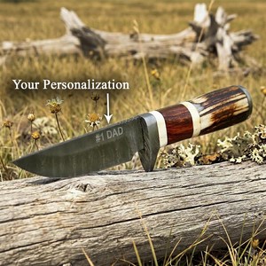 Custom Hand Forged Damascus Steel Fixed Blade Hunting <b>Knife</b> Industrial Grade Clip Point Natural Stag Horn <b>Handle</b> OEM ODM <b>Knife</b> - Product Image 4