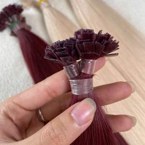 Extensions de cheveux humains russes à pointe en U, double trame, cuticules intactes, ondulés naturels, à kératine, vente en gros - Product Image 2