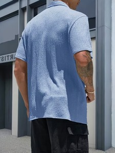 เสื้อเชิ้ตคิวบาคอปกผู้ชายแบบสั่งทำพิเศษสำหรับฤดูร้อน แขนสั้น สวมใส่สบาย ระบายอากาศได้ดี น้ำหนักเบา สไตล์รีสอร์ท ขายส่ง - Product Image 6