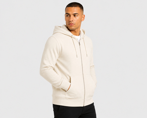Comfortable mens hooded zip layer featuring practical front closure and breathable fabric for active casual and relaxed styling - Product Image 4