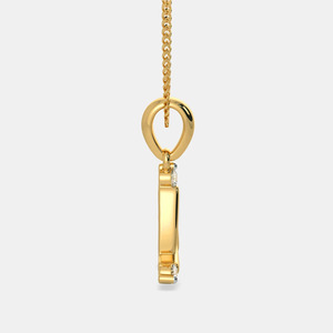 Collier pendentif cercle en or jaune avec diamant de laboratoire - Product Image 2