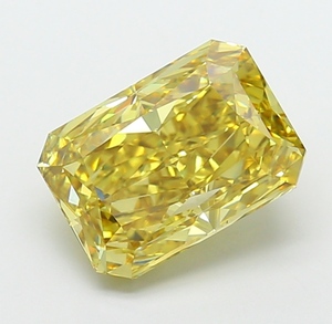 Diamant jaune fantaisie de taille émeraude cultivé en laboratoire, diamant de taille radiant, diamant non monté - Product Image 4
