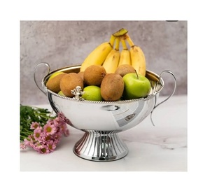 Bol de service au design fantastique en aluminium, couleur or et noir, pour fruits et chocolat, qualité exclusive - Product Image 2