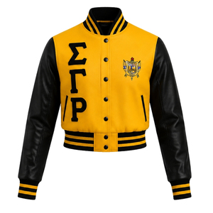 Veste Courte Femme en Satin Sigma Gamma Rho, Blouson Décontracté Zippé, Léger, Style Sororité, Vêtements de Mode Personnalisés, Vente en Gros - Product Image 1