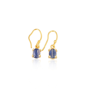 Elegant Oval Blue Kyanite 925 Sterling Silver Gemstone <b>Earring</b> For Women - Product Image 1